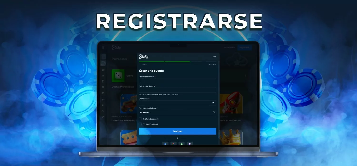 formulario de inscripción en stake casino