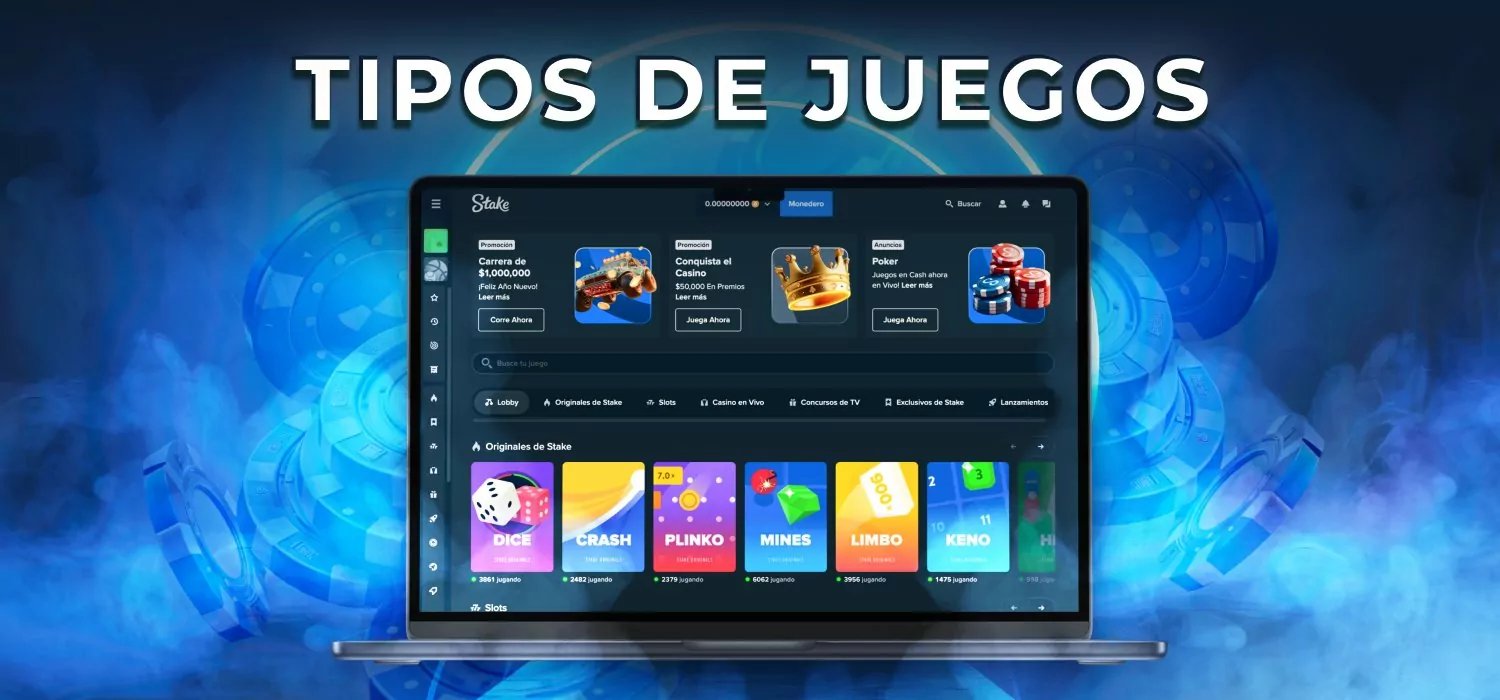 tipos de juegos en la plataforma del casino